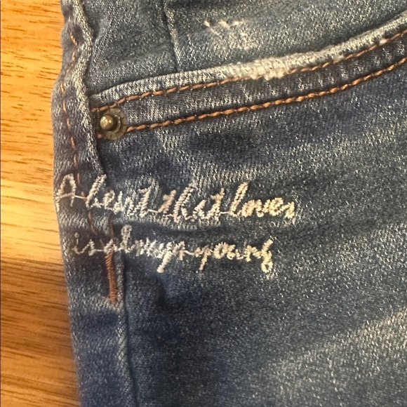 Angel Kiss Midrise Denim Jean Short with embroidery Womens size 9 - Picture 3 of 5